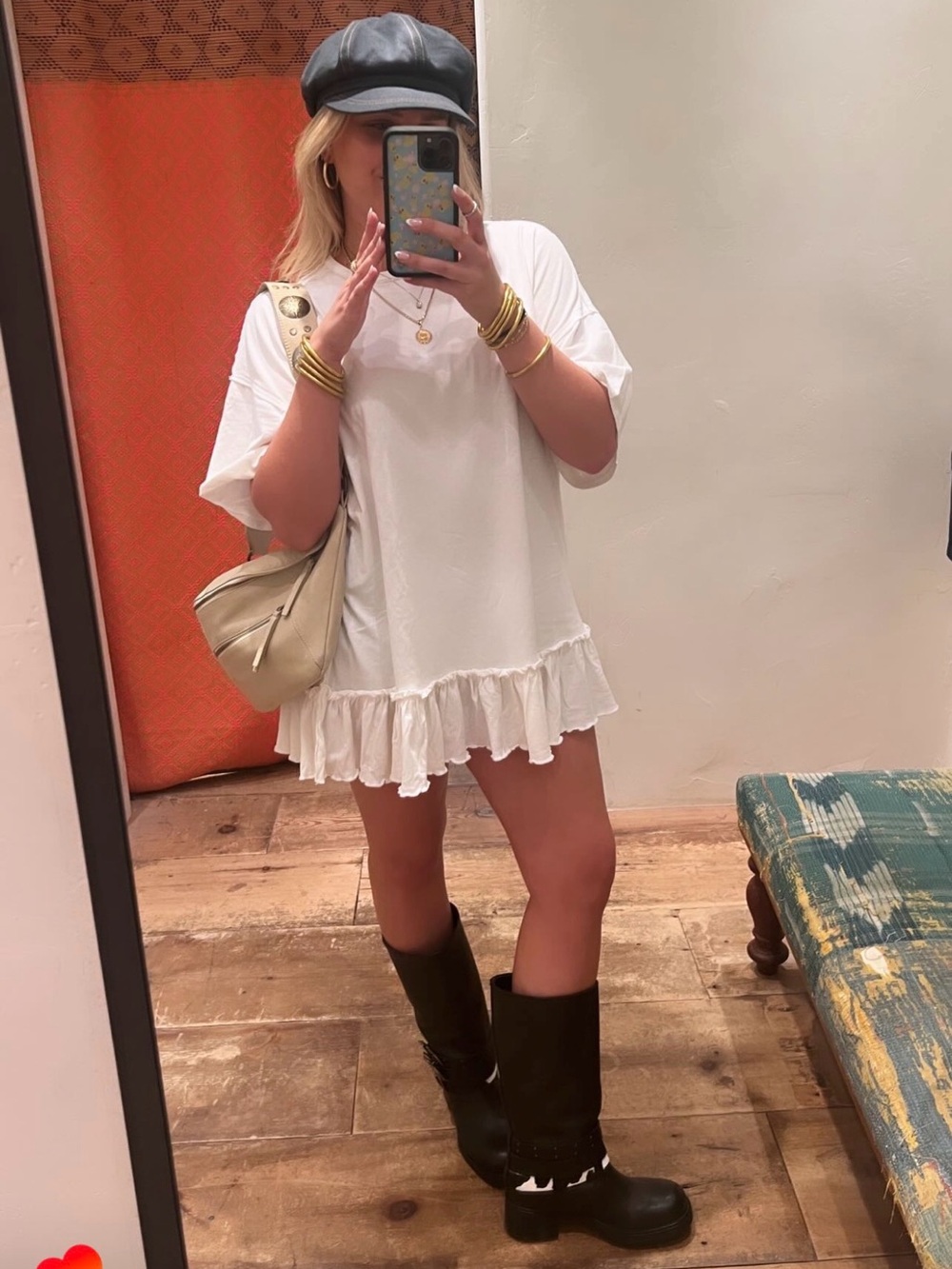 We The Free White Ruffle-Hem Tee